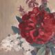 HST painting bouquet of peony flowers signed Henri Marcel-Martin vintage 1950