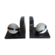 Pair of art-deco bookends in black marble with white veins
