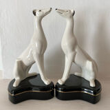 Paire de serres livres chiens lévriers années 60