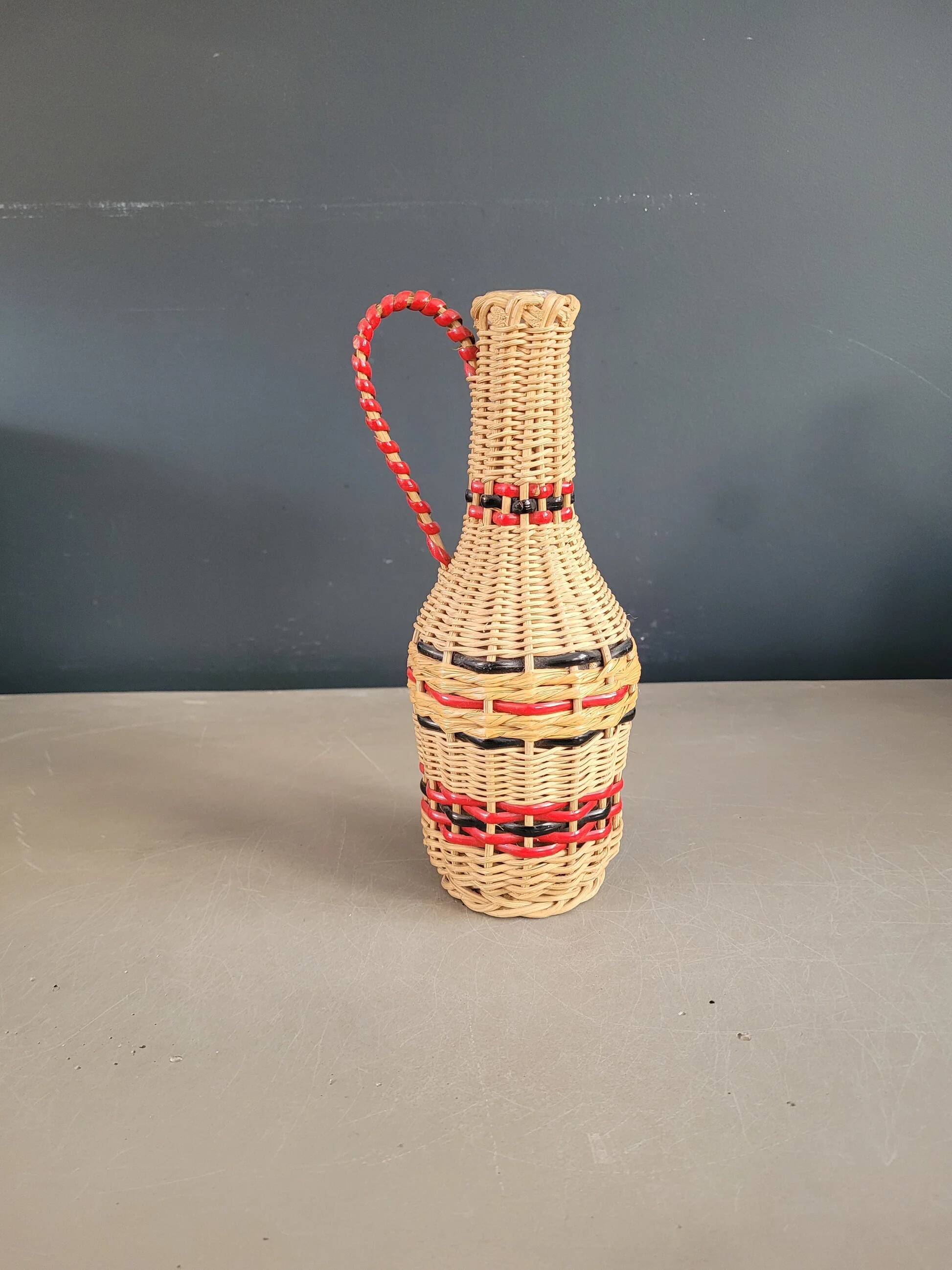 Vintage wicker carafe bottle