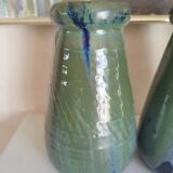 Paire de vases en grès de Puisaye de Léon Pointu