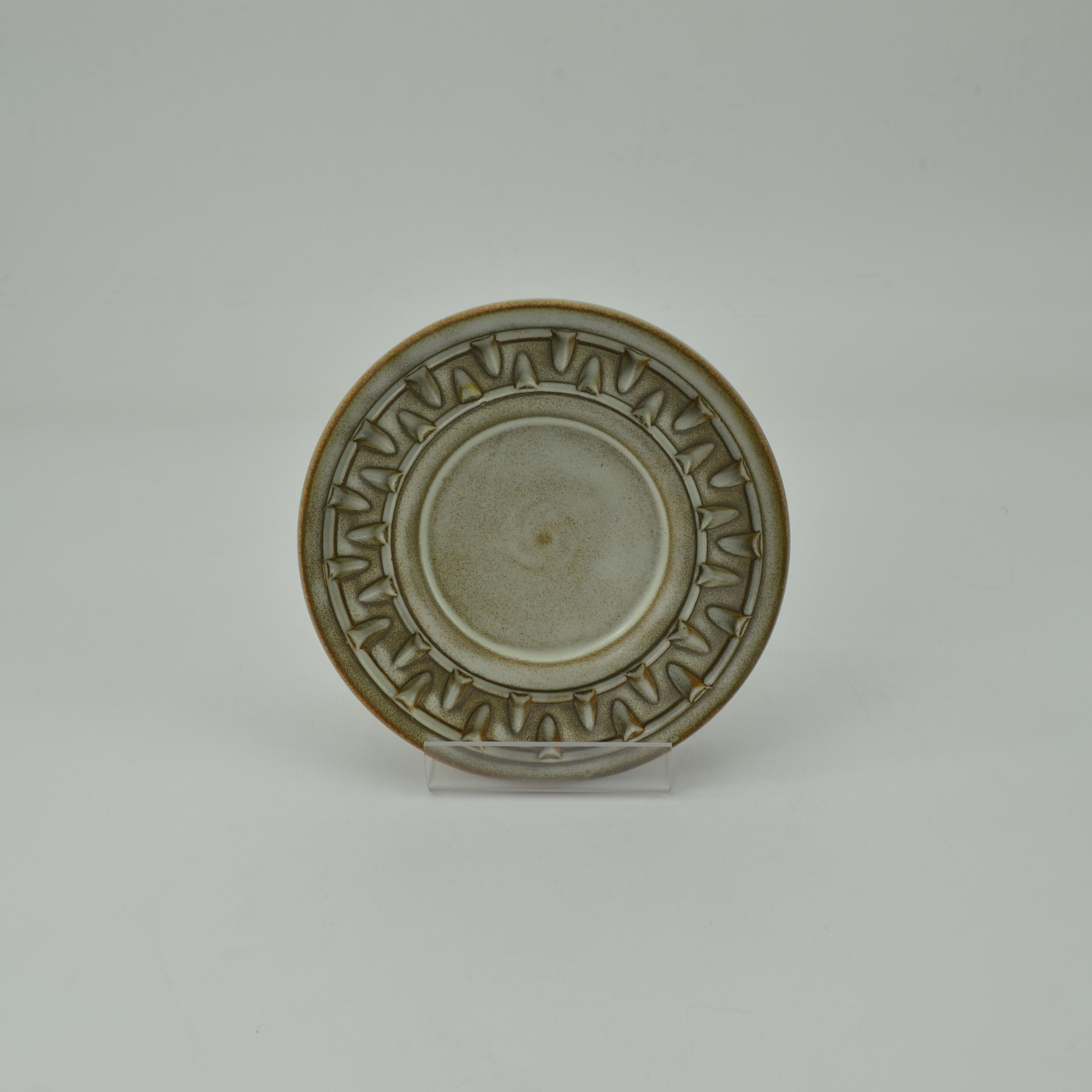 Ceramic coffee set with champlevé décor by Huguette Bessone