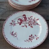 Set of 6 flat plates Sarreguemines Favorite