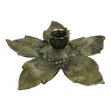 Vintage brass flower candle holder