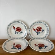 Lot de deux assiettes plates et deux creuses digoin janine