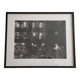Framed black and white photograph of an urban scene by Rosine Nucimovici, 52x42 cm.