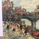Seine and Notre Dame de Paris, knife painting.