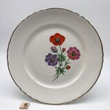 6 Flat porcelain plates "Moulin des Loups" Beaulieu model