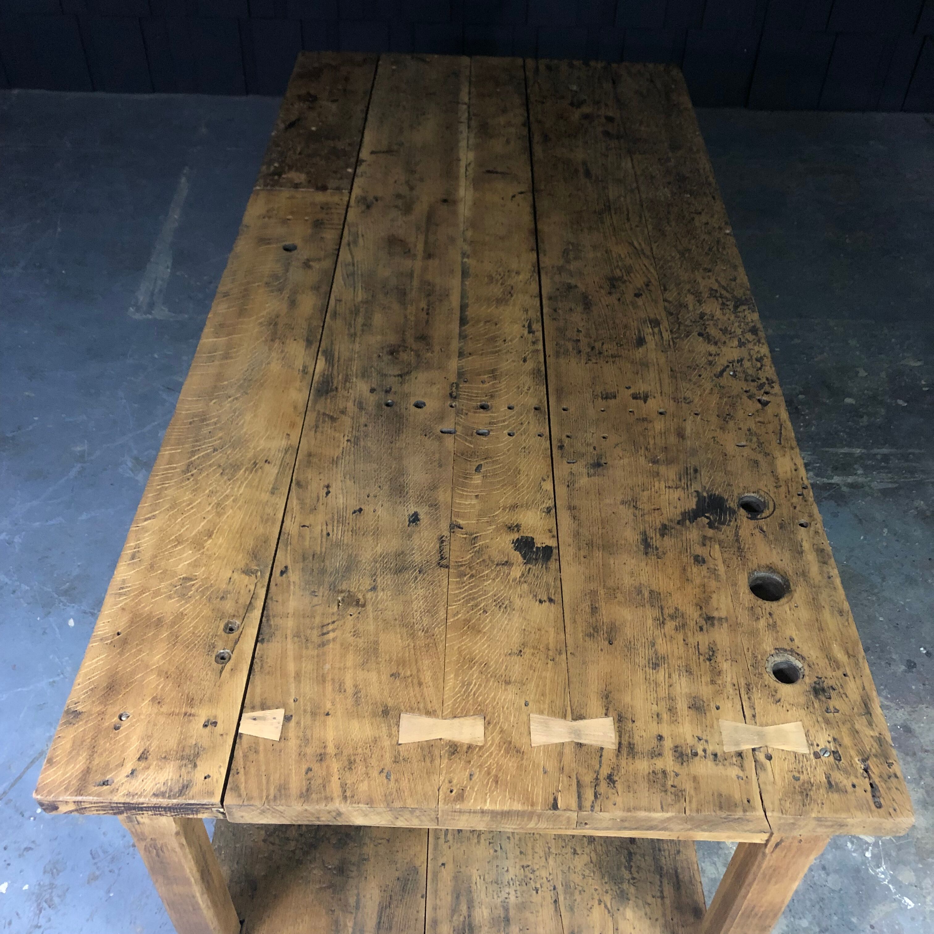 Old oak workshop table