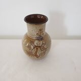 Ceramic vase with floral motif by Jean Paulet - vintage