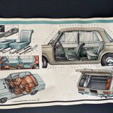 Fiat 124 Lada USSR Technical Drawing Poster