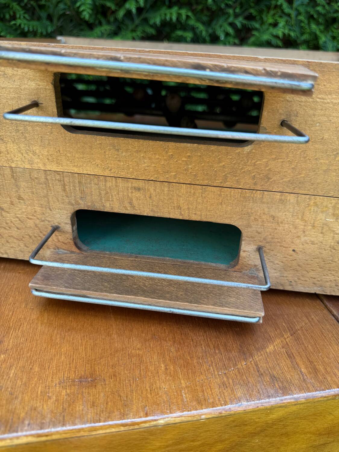 Old foldable table football, 1950s.