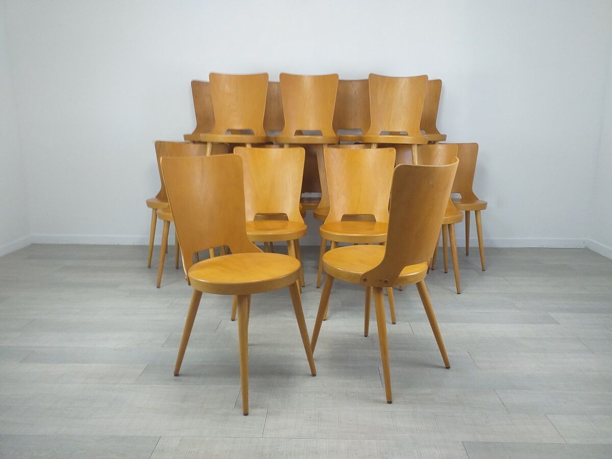 Chaises bistrot brasserie Baumann modèle Dove vintage années 50