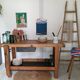 139 cm solid oak workbench