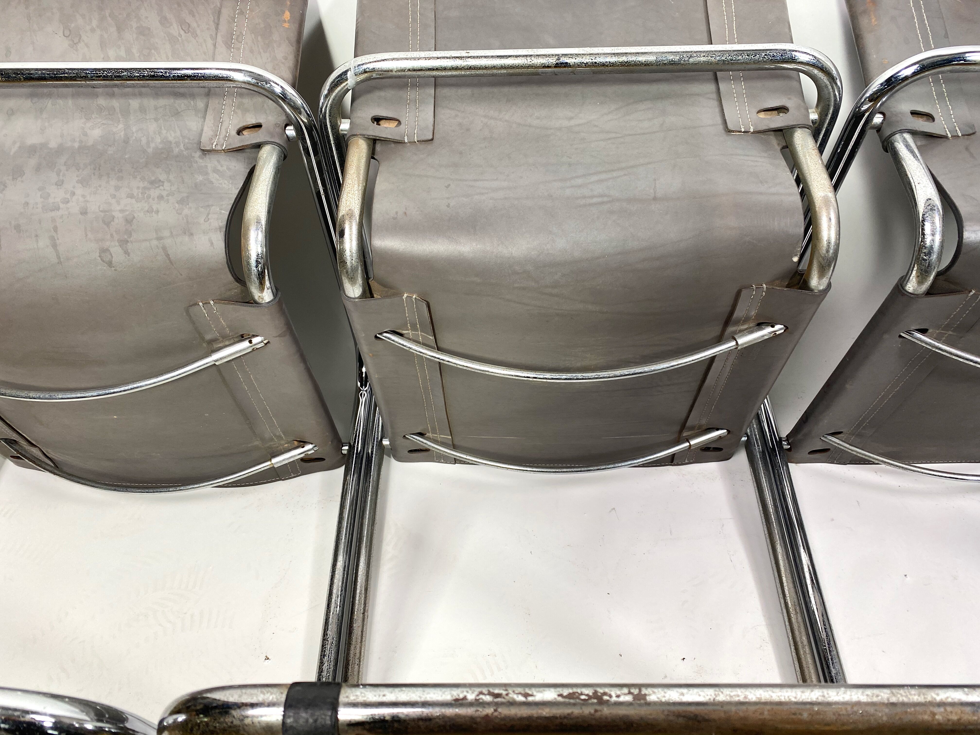 4 MG5 tubular chairs by Mark Stam 1970