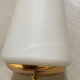 Pair of 1950 sconces in brass and opaque glass