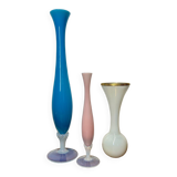 Old iridescent opaline soliflores (X3)