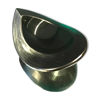 Vintage Green Teardrop Glass Ash Tray