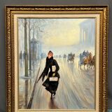 Tableau signé "Parisienne"