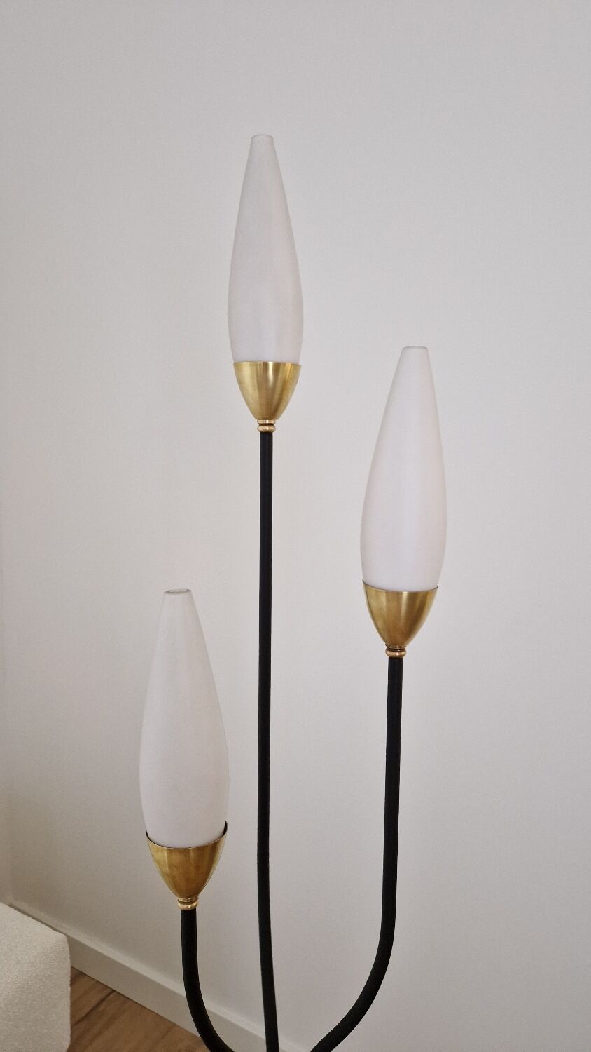 Vintage tripod floor lamp Maison Lunel 1950