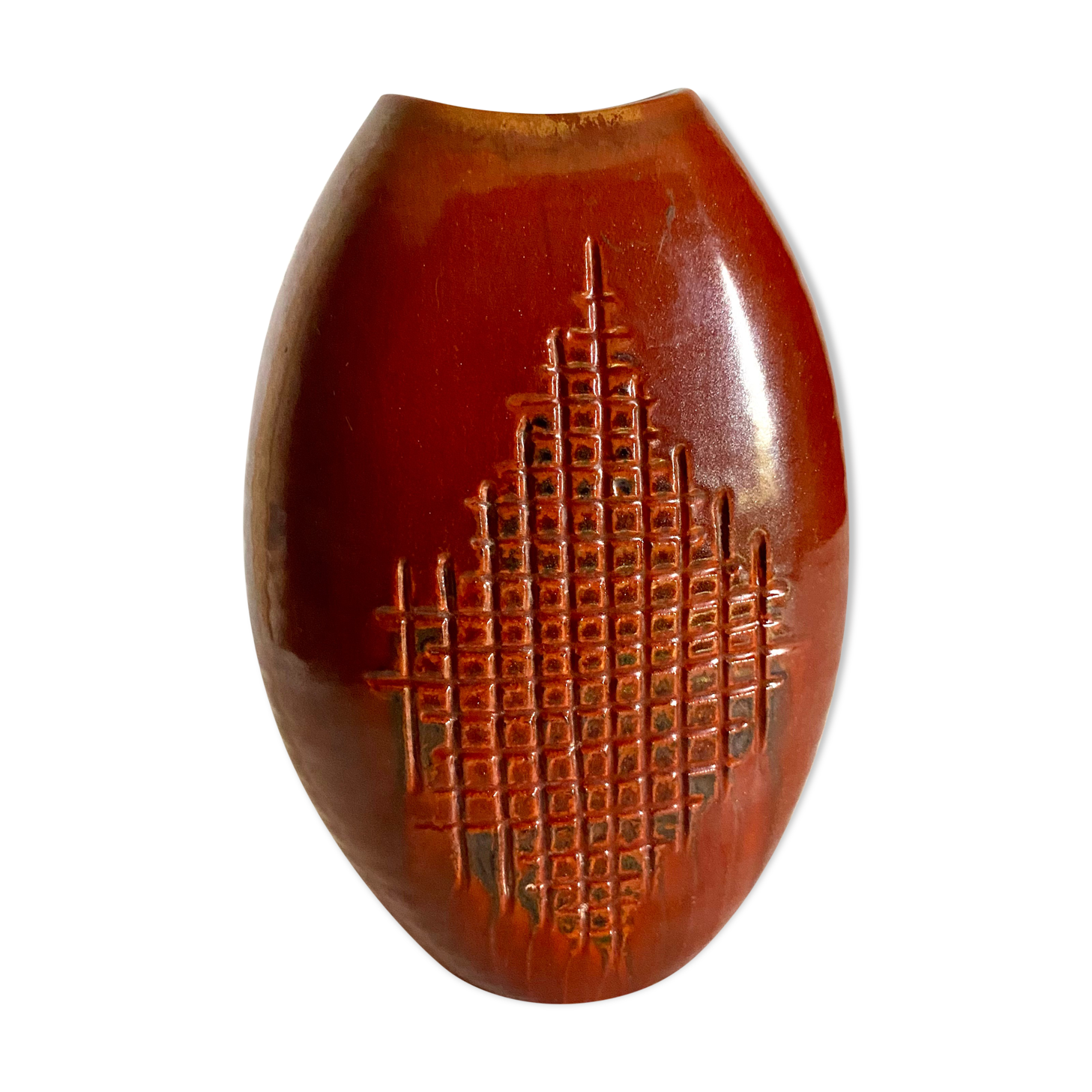 Scarified ceramic Mussara vase, 70s
