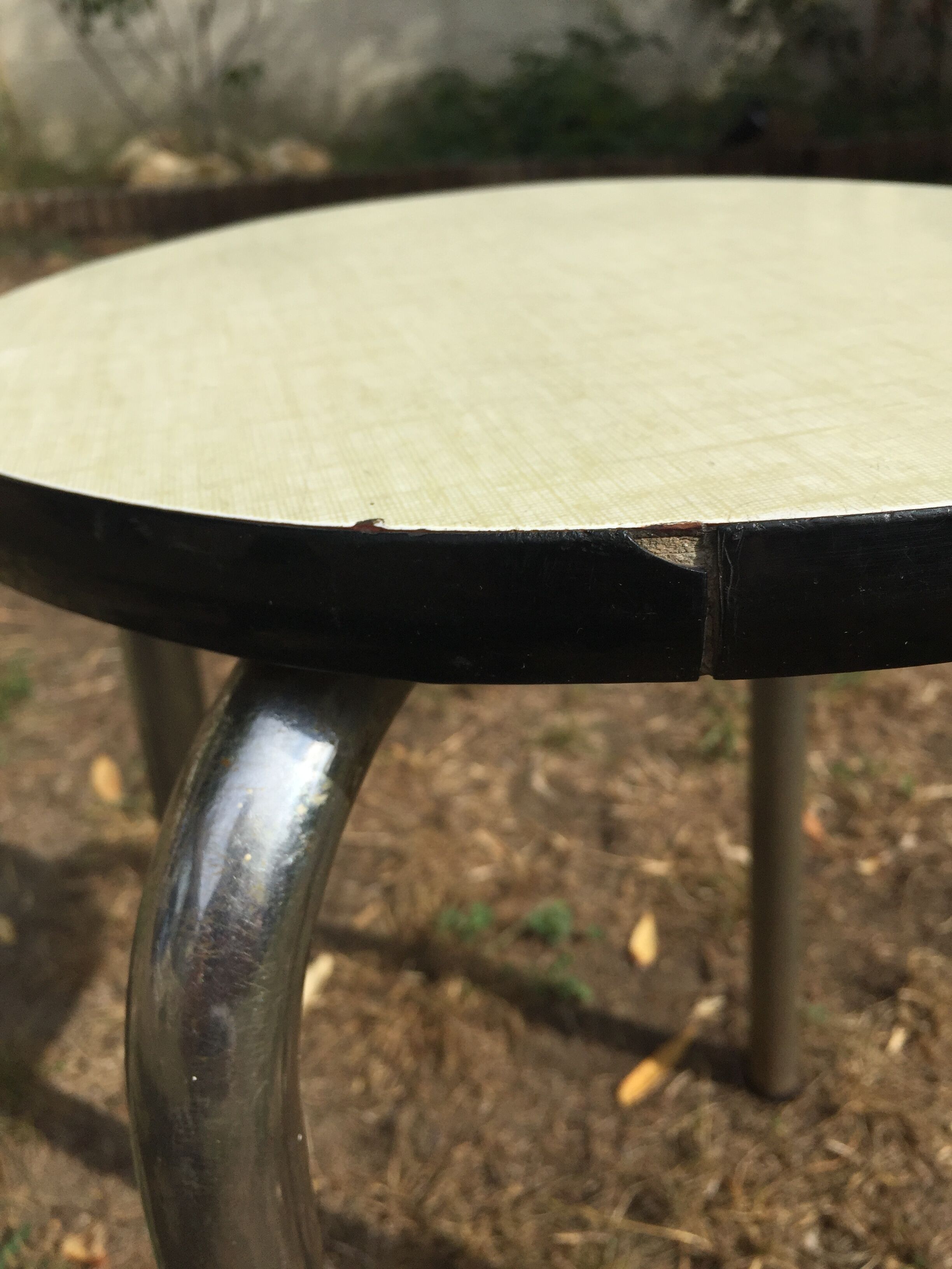 Yellow flave vintage formica stool