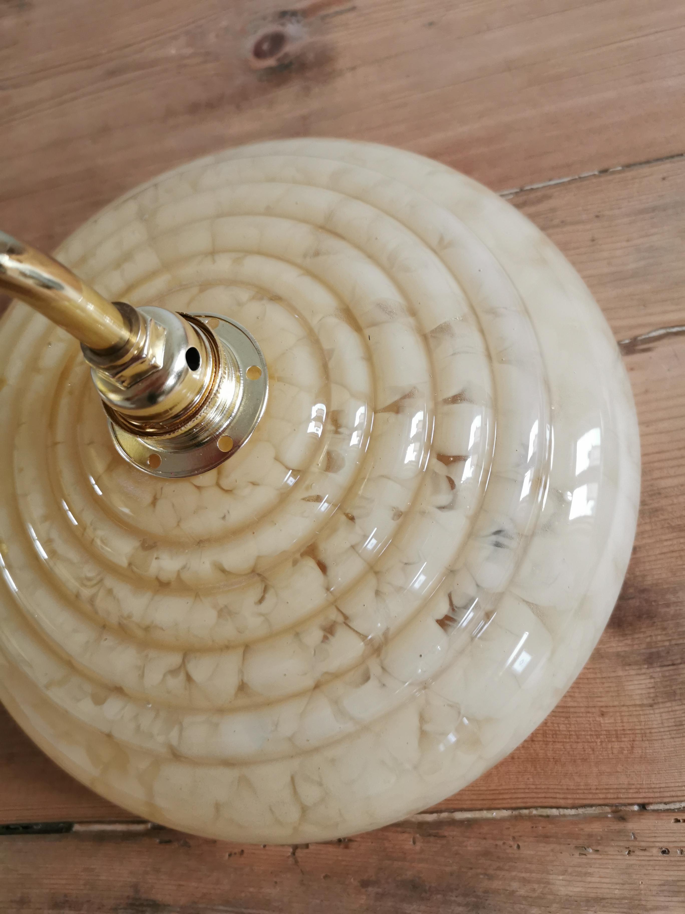 Vintage lampshade wall lamp in yellow Clichy glass