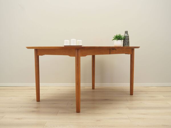 Table en frêne, design danois, années 1960, designer : Gunnar Falsig, fabricant : Holstebro Möbelfabrik