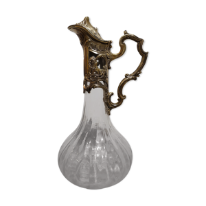 Aiguière en verre et - metal