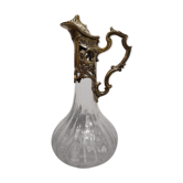 Aiguière en verre et metal argenté