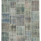 Hand-knotted oriental overdyed 173 cm x 242 cm grey patchwork carpet