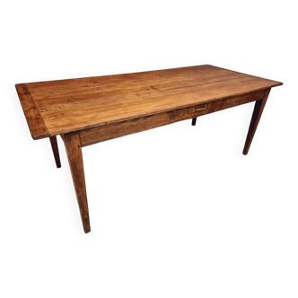 Table à manger ancienne, table rurale en chêne 90 x 200 cm