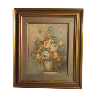 Huile sur toile "Bouquet de fleurs"