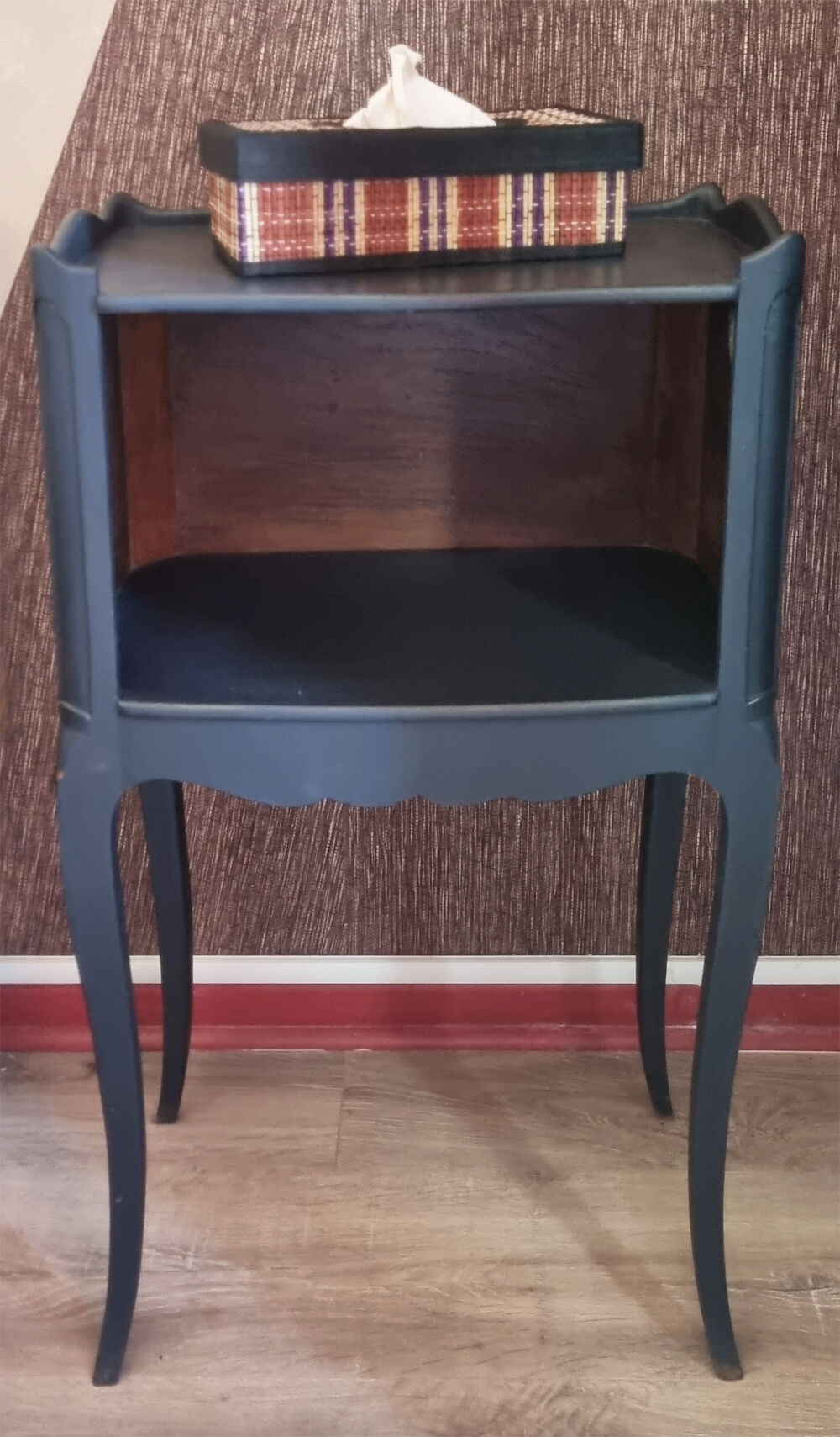 Pair of vintage bedside tables, 60s, Louis XV style, restyled