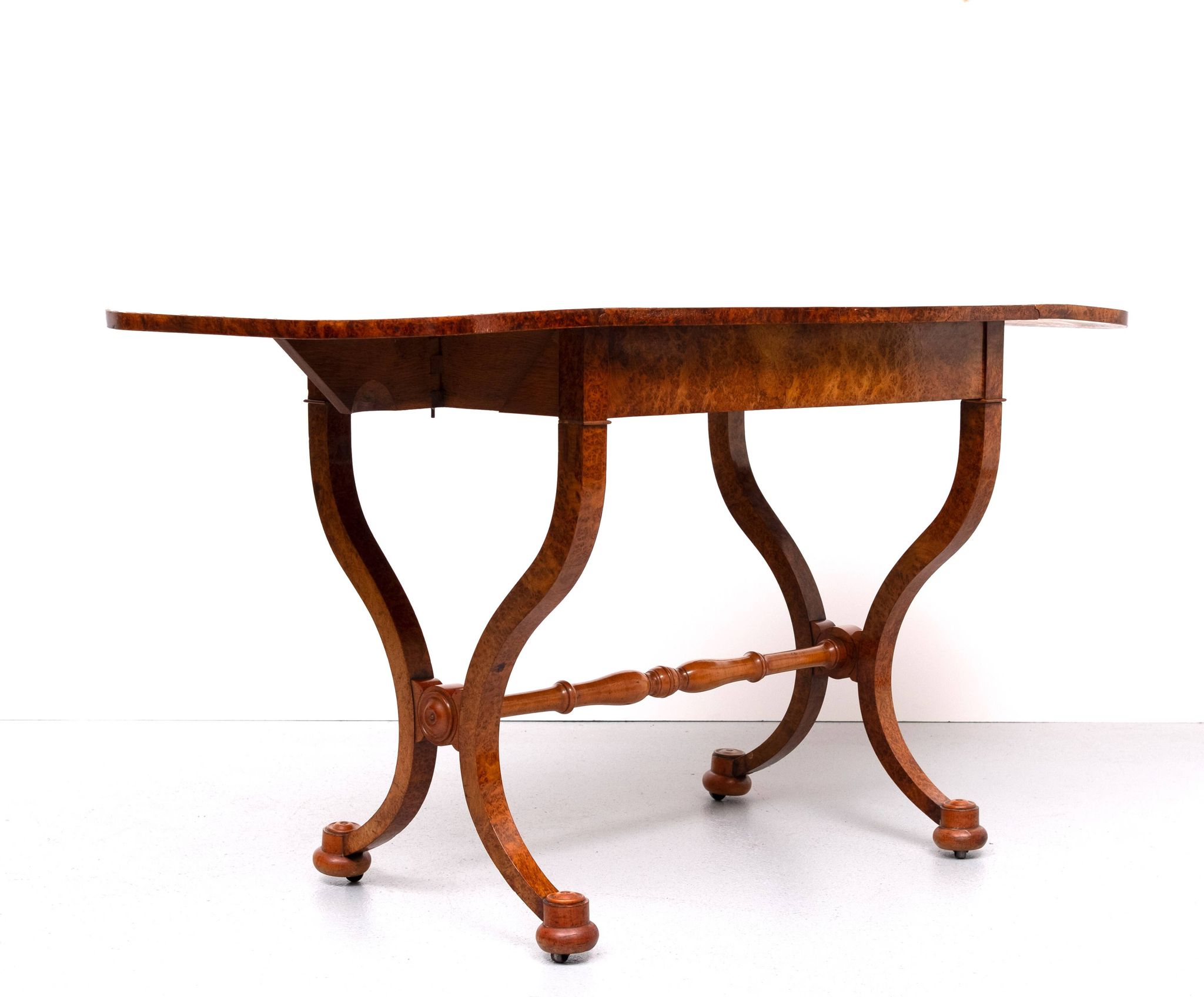 Antique Dutch Empire Burl Wood veneered desk or sofa table