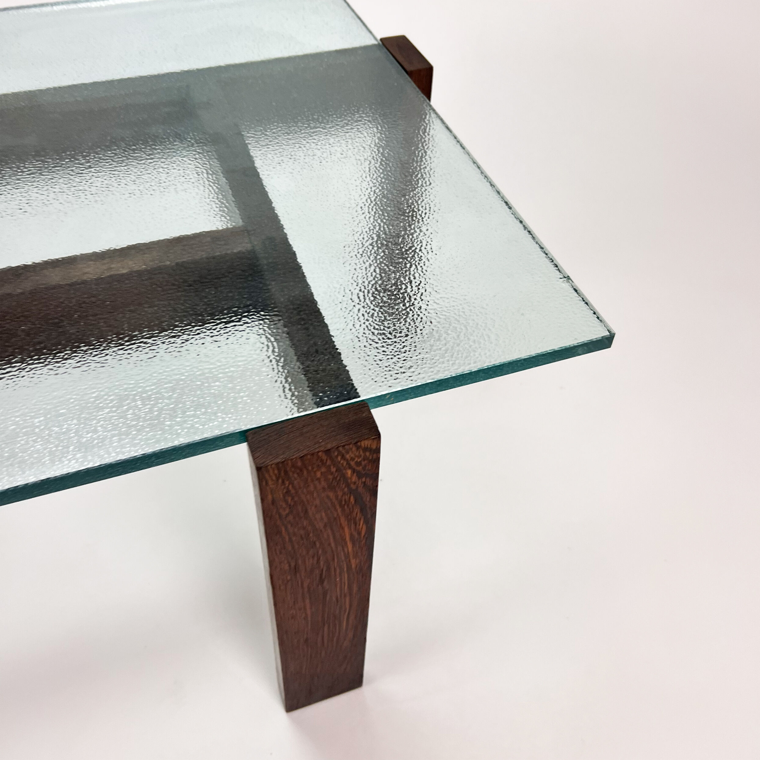 Wengé and glass coffee table, 1960s