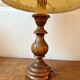 Large lamp with a turned wooden base
