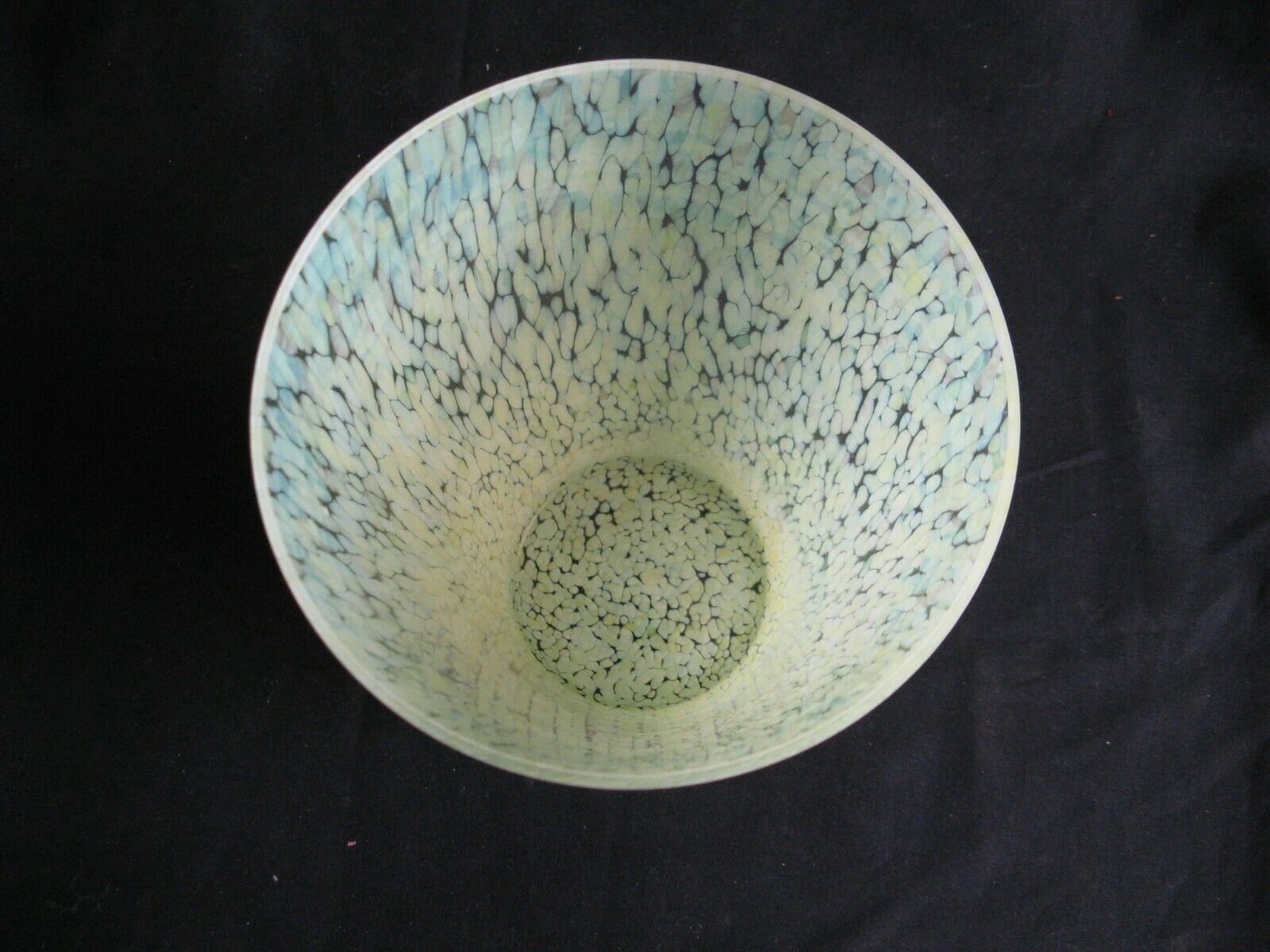 Glass vase or clichy crystal speckled yellow/green