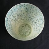 Vase en verre ou cristal de Clichy moucheté jaune/vert