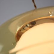Vintage Italian Chrome and Glass Pendant Lamp, 70s