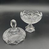 Paris crystal candy box on stand with leaf and fruit decor - 637001