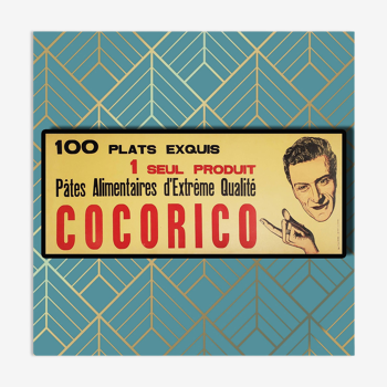 Affiche publicitaire 1950 - Pâtes Cocorico