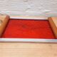 Plateau art deco verre rouge