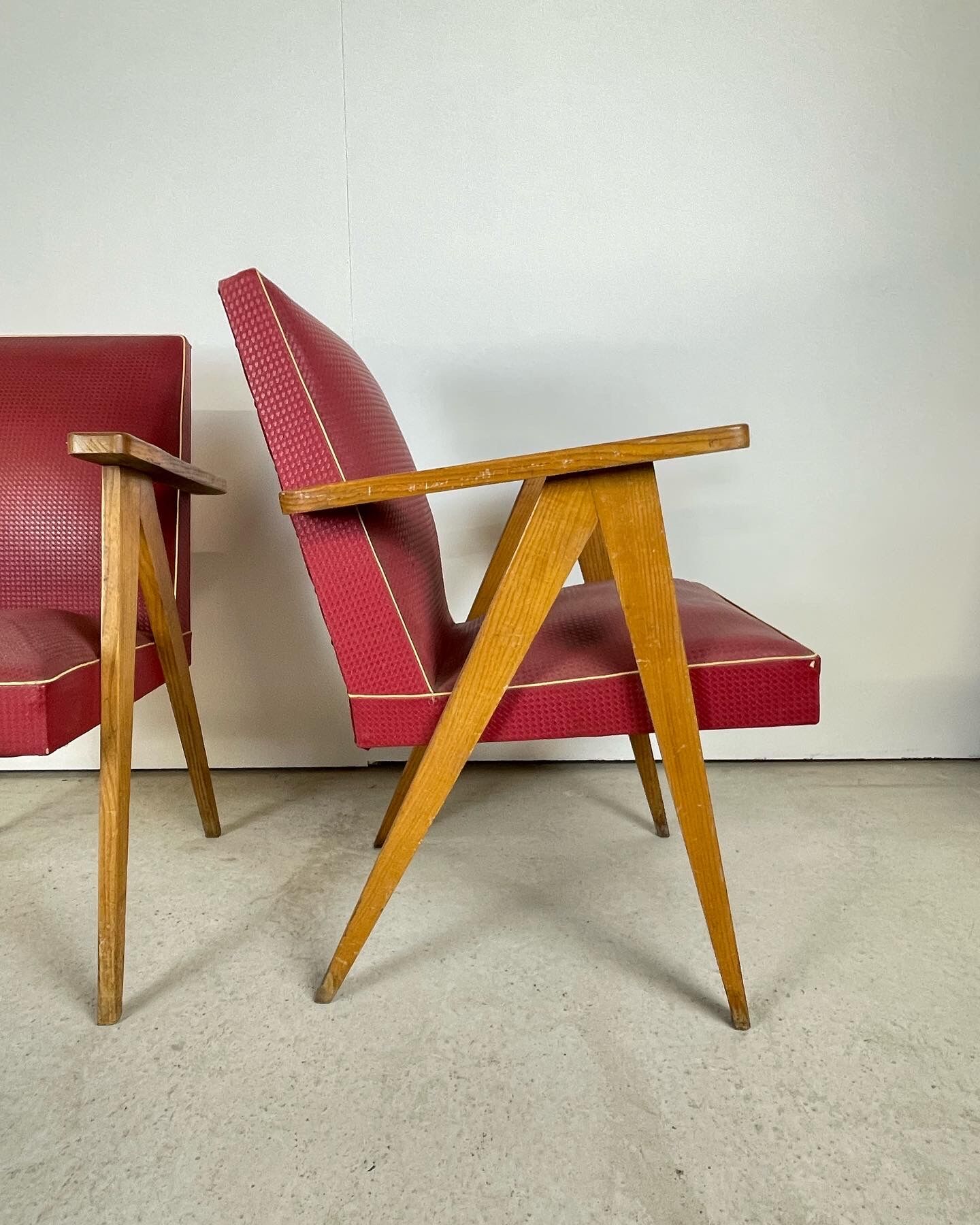Paire de fauteuil 1950 pieds compas