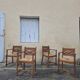 4 neo-Basque turned wood armchairs