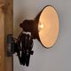 Industrial Black Enamel Scissor Wall Lamp, 1950s