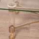 Table vintage années 70 en laiton et lucite design par sandro petti pour metalarte