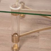 Vintage 70's table in brass and lucite design by sandro petti for metalarte