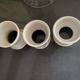 Set of 3 old diabolo egg cups