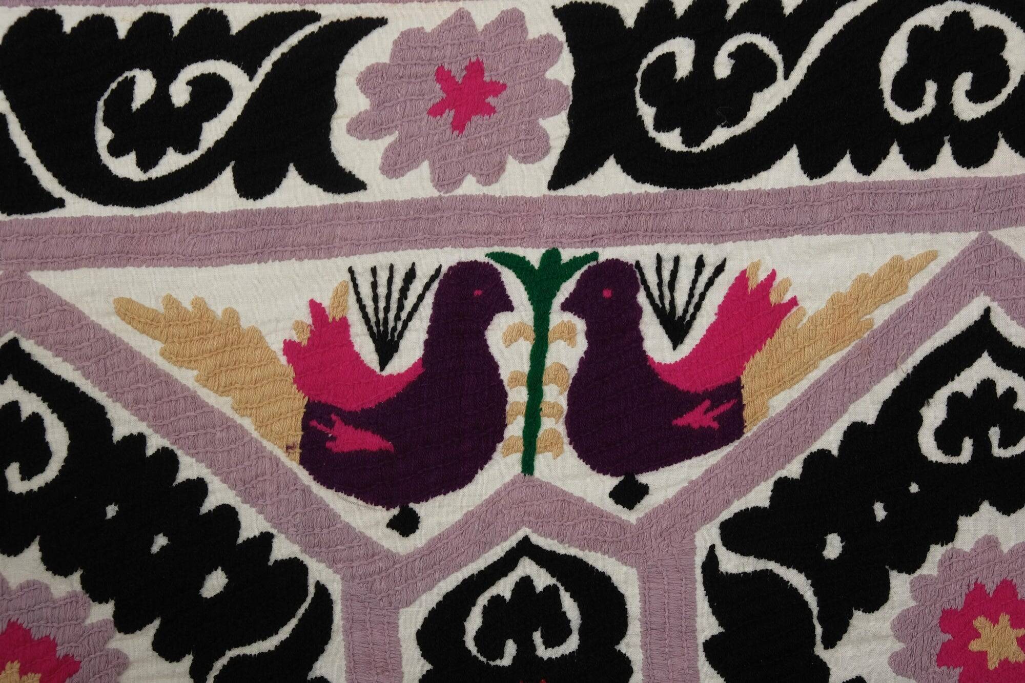 Vintage hand-embroidered tablecloth 65x361 cm